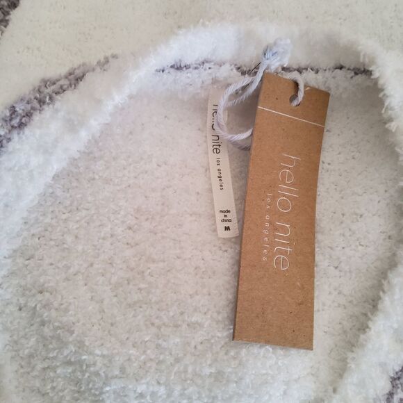 Hello Nite Plush Pullover Cozy Super Soft Crewneck Loungwear Sweater M White New - Picture 8 of 8
